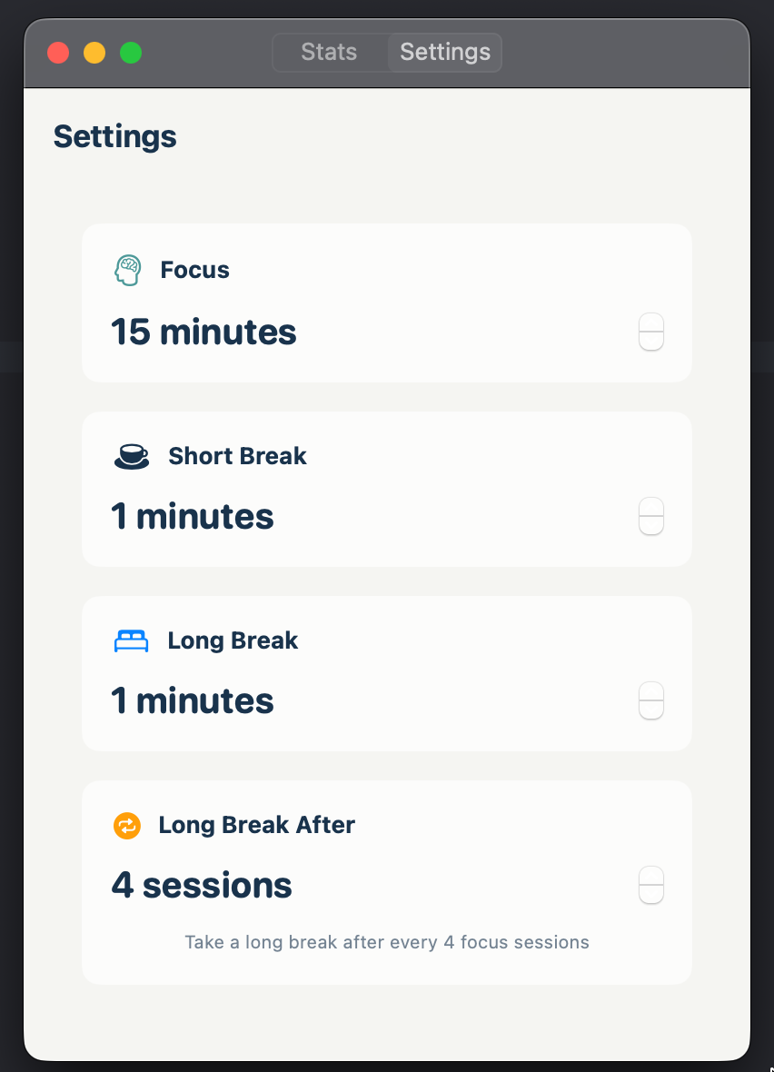 App Settings View